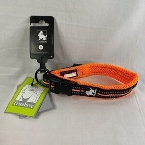 Truelove Dog Pet Orange Padded Reflective Adjustable Collar - Medium 15.7”-17.7”